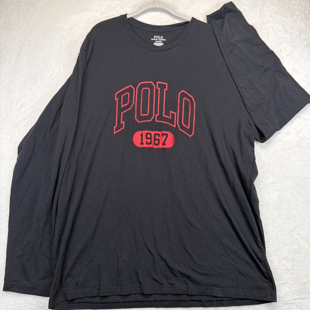 Polo Ralph Lauren Men's XL Black Long Sleeve Tee POLO 1967 Collegiate Varsity